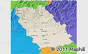 Shaded Relief 3D Map of Prahova, political outside