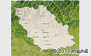 Shaded Relief 3D Map of Prahova, satellite outside