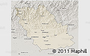 Shaded Relief 3D Map of Prahova, semi-desaturated