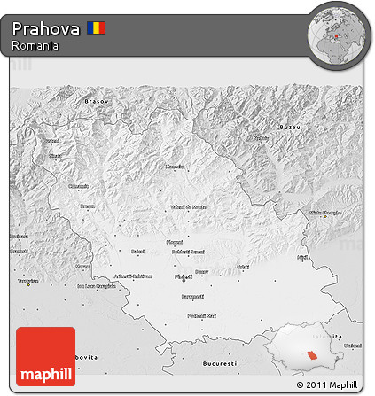 Silver Style 3D Map of Prahova