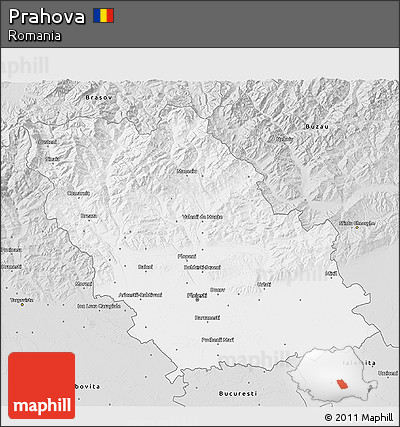 Silver Style 3D Map of Prahova
