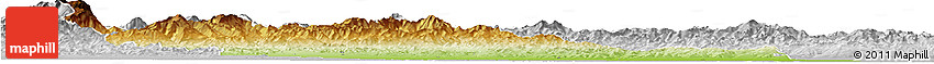Physical Horizon Map of Prahova, lighten, desaturated