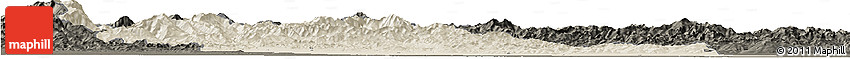 Shaded Relief Horizon Map of Prahova, darken