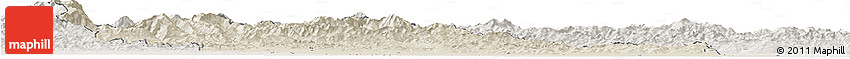 Shaded Relief Horizon Map of Prahova, lighten