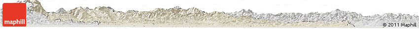 Shaded Relief Horizon Map of Prahova, lighten, semi-desaturated