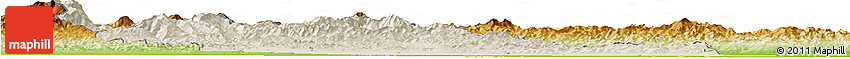 Shaded Relief Horizon Map of Prahova, physical outside
