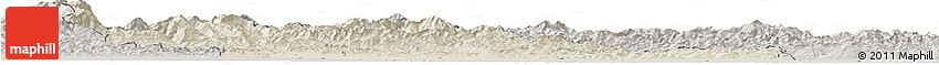 Shaded Relief Horizon Map of Prahova, semi-desaturated