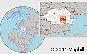 Gray Location Map of Prahova, highlighted country