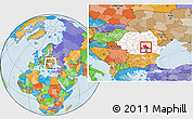 Political Location Map of Prahova, highlighted country, within the entire country
