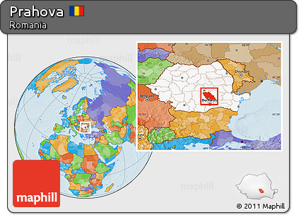 Political Location Map of Prahova, highlighted country