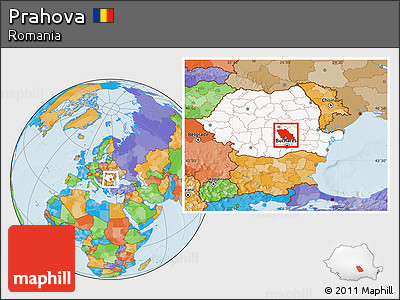 Political Location Map of Prahova, highlighted country