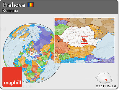 Political Location Map of Prahova, highlighted country