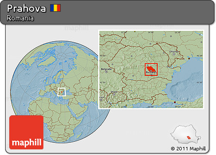 Savanna Style Location Map of Prahova, hill shading