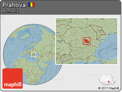 Savanna Style Location Map of Prahova, hill shading