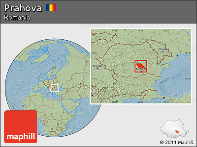 Savanna Style Location Map of Prahova, hill shading