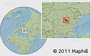 Savanna Style Location Map of Prahova, hill shading