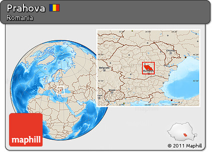 Shaded Relief Location Map of Prahova