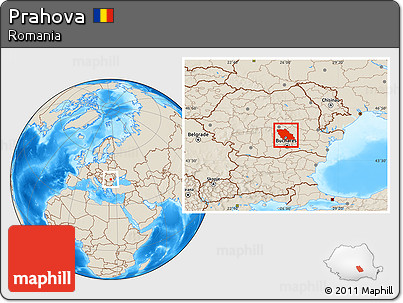 Shaded Relief Location Map of Prahova
