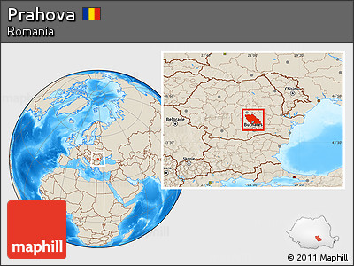 Shaded Relief Location Map of Prahova