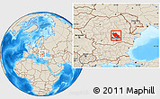 Shaded Relief Location Map of Prahova