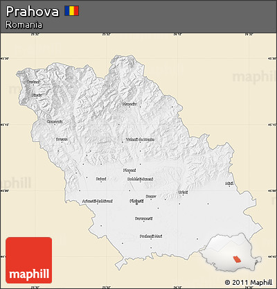 Classic Style Map of Prahova, single color outside