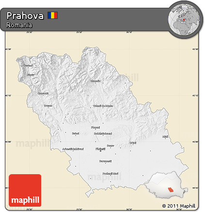 Classic Style Map of Prahova, single color outside