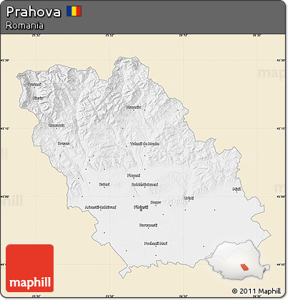 Classic Style Map of Prahova, single color outside