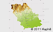 Physical Map of Prahova, cropped outside