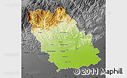 Physical Map of Prahova, darken, desaturated