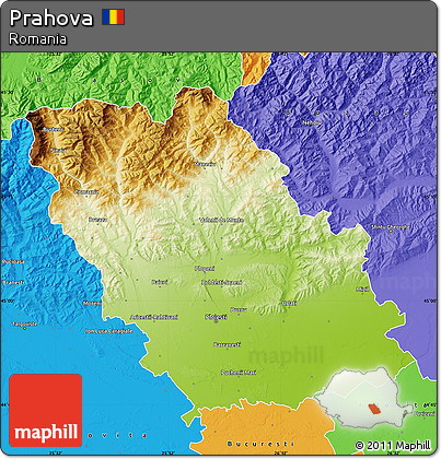 Physical Map of Prahova, political outside
