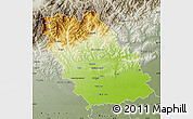 Physical Map of Prahova, semi-desaturated