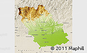 Physical Map of Prahova, shaded relief outside