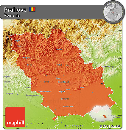 Political Map of Prahova, physical outside