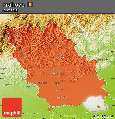 Political Map of Prahova, physical outside