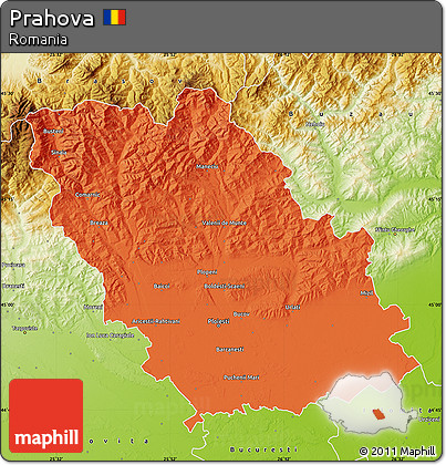 Political Map of Prahova, physical outside