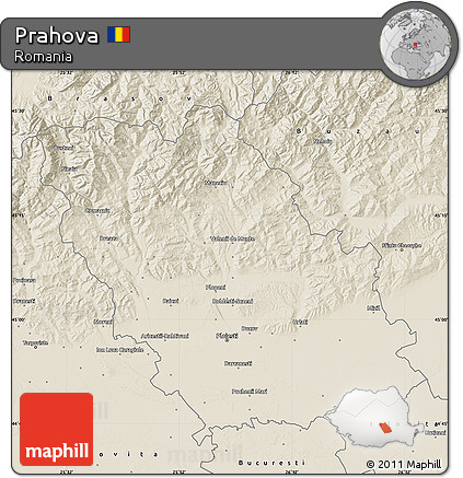 Shaded Relief Map of Prahova