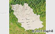 Shaded Relief Map of Prahova, satellite outside