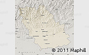 Shaded Relief Map of Prahova, semi-desaturated