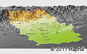 Physical Panoramic Map of Prahova, darken, desaturated