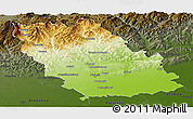 Physical Panoramic Map of Prahova, darken