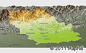 Physical Panoramic Map of Prahova, darken, semi-desaturated