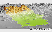 Physical Panoramic Map of Prahova, desaturated
