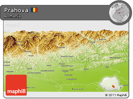 Physical Panoramic Map of Prahova