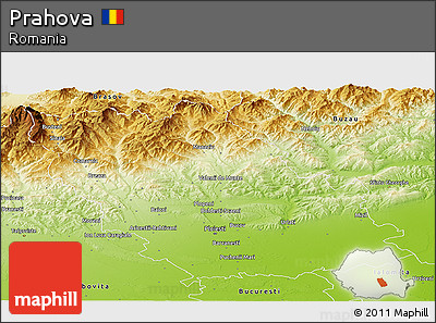 Physical Panoramic Map of Prahova