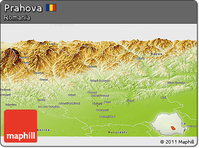 Physical Panoramic Map of Prahova