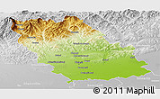 Physical Panoramic Map of Prahova, lighten, desaturated