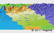 Physical Panoramic Map of Prahova, political outside