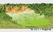 Physical Panoramic Map of Prahova, satellite outside