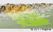 Physical Panoramic Map of Prahova, semi-desaturated