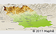 Physical Panoramic Map of Prahova, shaded relief outside